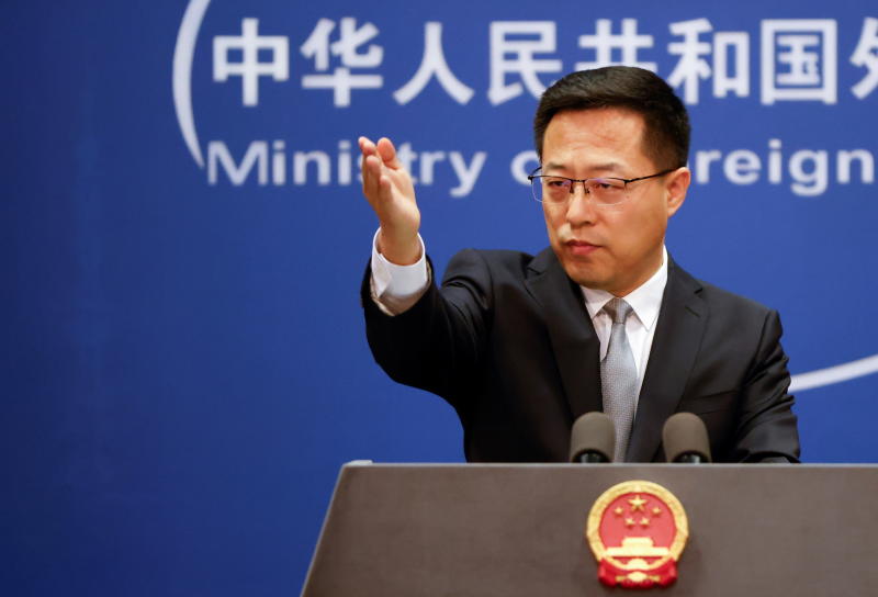 赵立坚说，尼加拉瓜声明台湾是中国的一部分“大快人心”。（路透社）