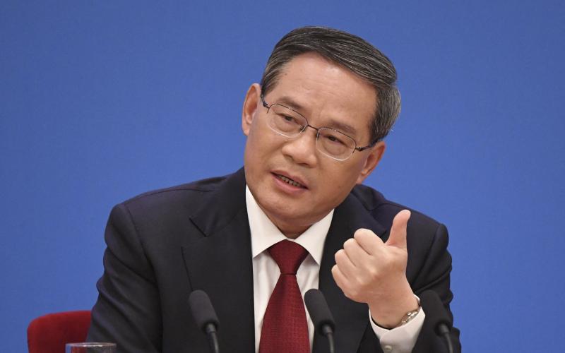 新任中国总理李强星期一（3月13日）在首场两会总理记者会上，阐述了他对新一届政府的治理理念。（中新社）