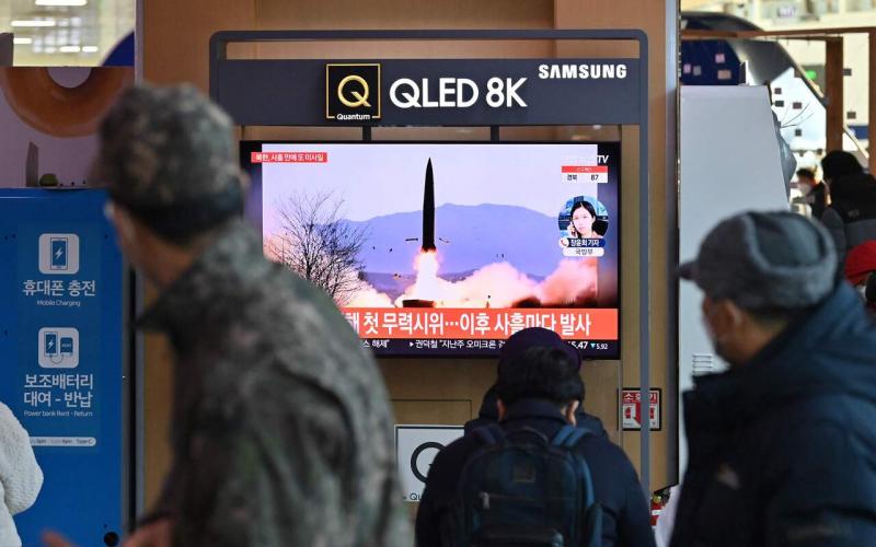 韩国初步研判，朝鲜1月17日早上发射的飞行器疑似近程弹道导弹，射程均不到400公里。（法新社） 