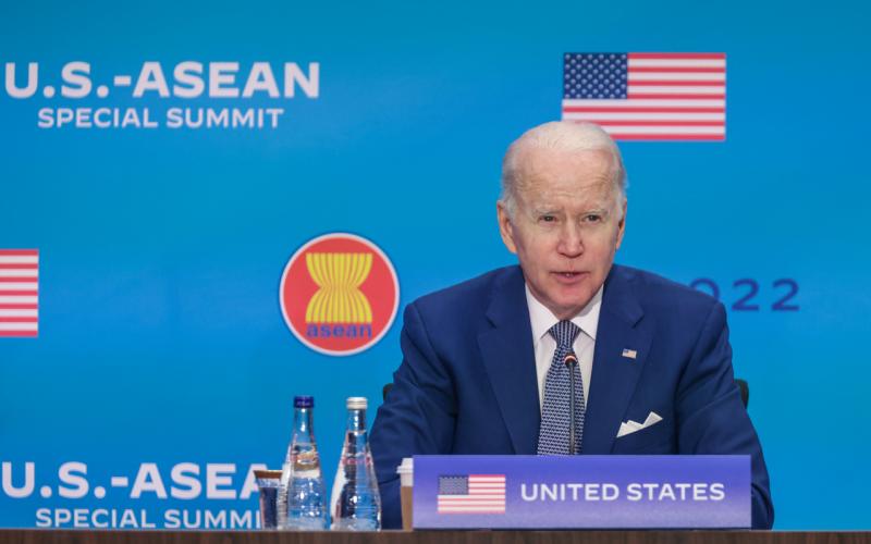 美国总统拜登说，美国要继续提升与亚细安的“关键”伙伴关系。（彭博社） 