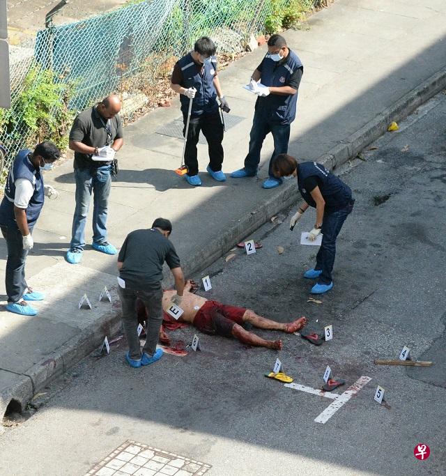 死者惨遭杀害后,浴血惨死.(林成源/摄)