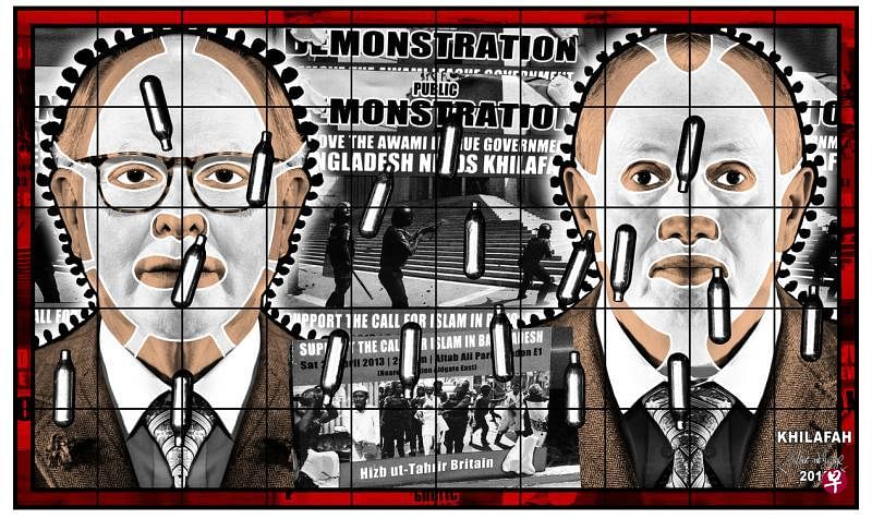 吉尔伯特和乔治(gilbert & george)的作品《哈里发》.(主办单位提供)